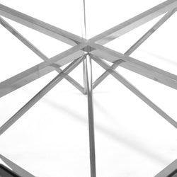 Coffee Table - Glass Top - Silver Base 105cm - Furniture Castle