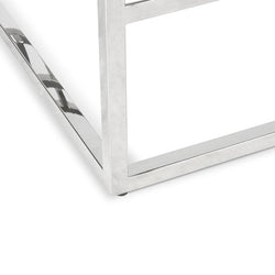 Coffee Table With Tempered Glass - Stainless Steel Base 1.2m - Furniture Castle