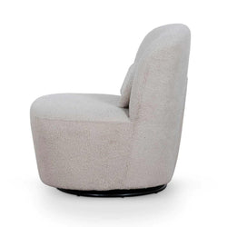 Comfy Swivel Lounge Chair - Ivory Teddy - Furniture Castle