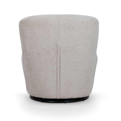 Comfy Swivel Lounge Chair - Ivory Teddy - Furniture Castle