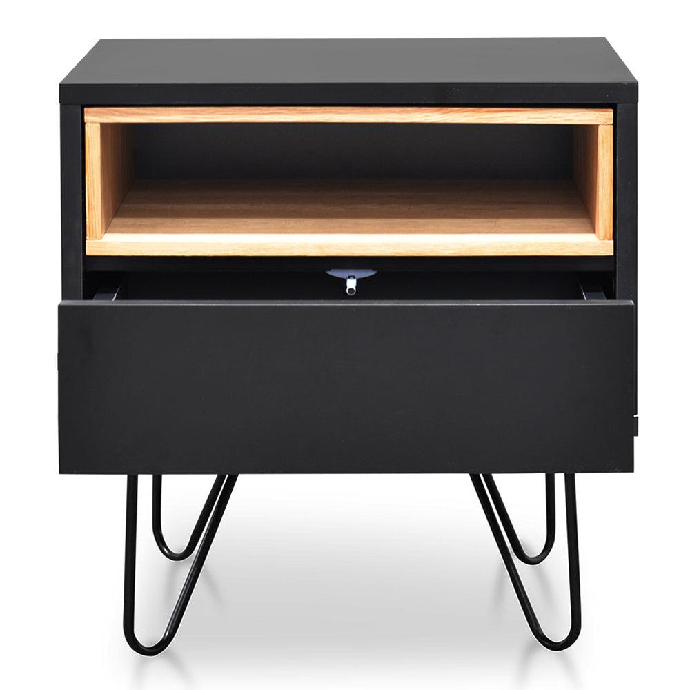 CST2127-KD Bedside Table - Black - Furniture Castle