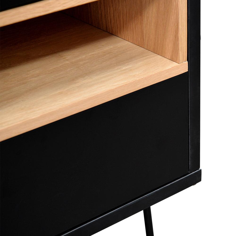 CST2127-KD Bedside Table - Black - Furniture Castle