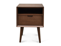 CST221WAL-VN SQ Wooden Bedside Table - Walnut - Furniture Castle