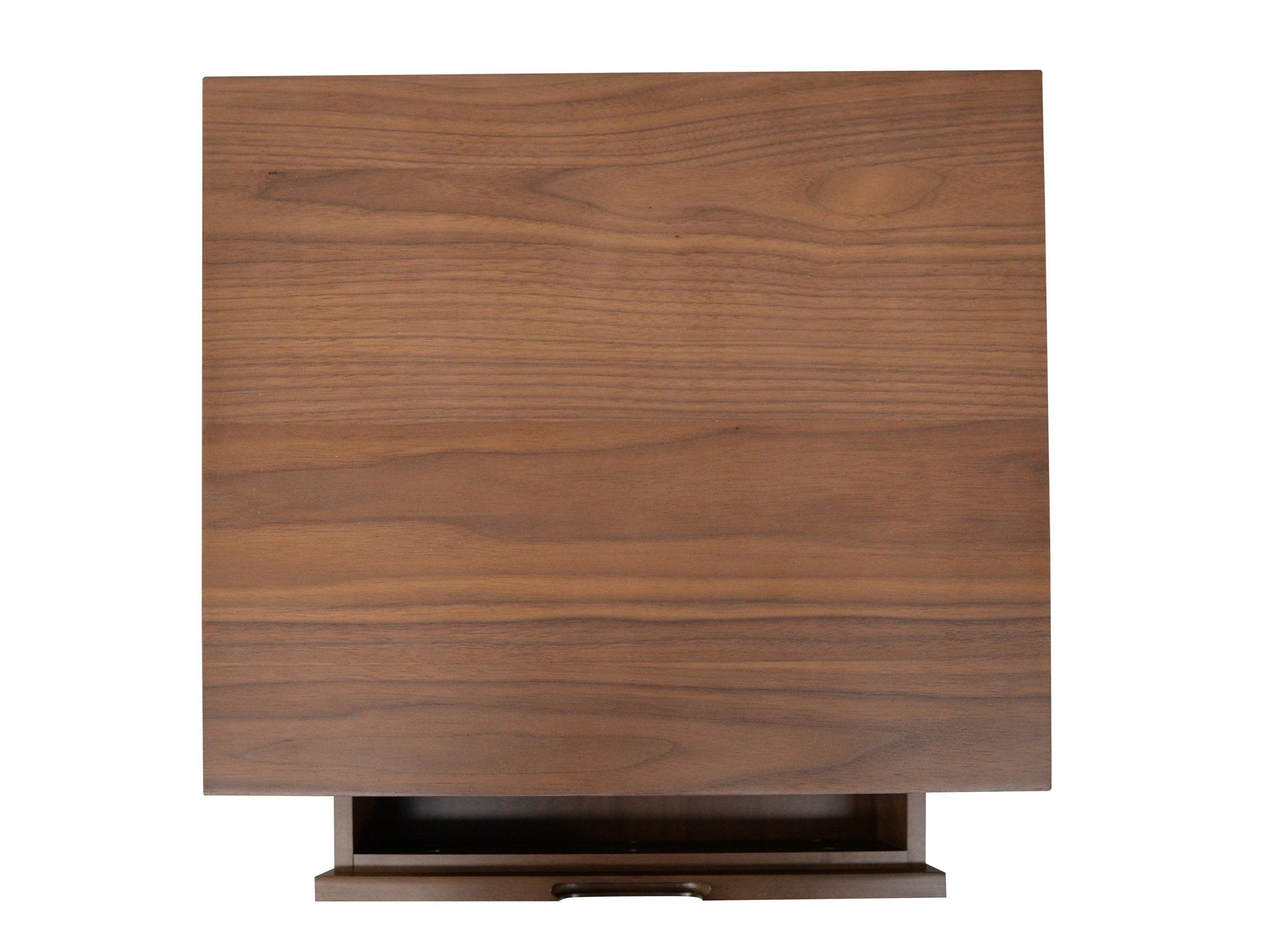 CST221WAL-VN SQ Wooden Bedside Table - Walnut - Furniture Castle