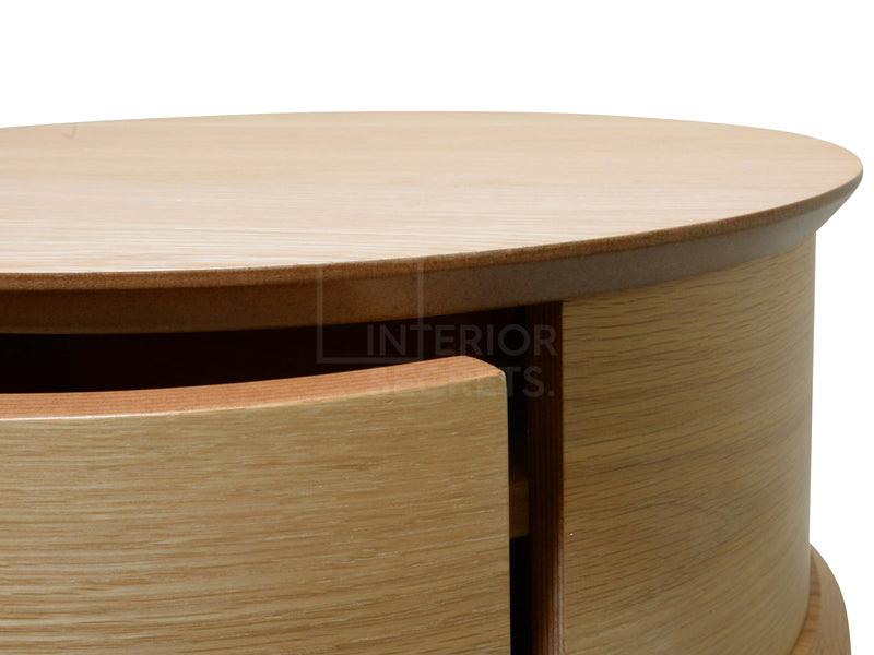 CST222WAL-VN Round Side Table - Walnut - Furniture Castle