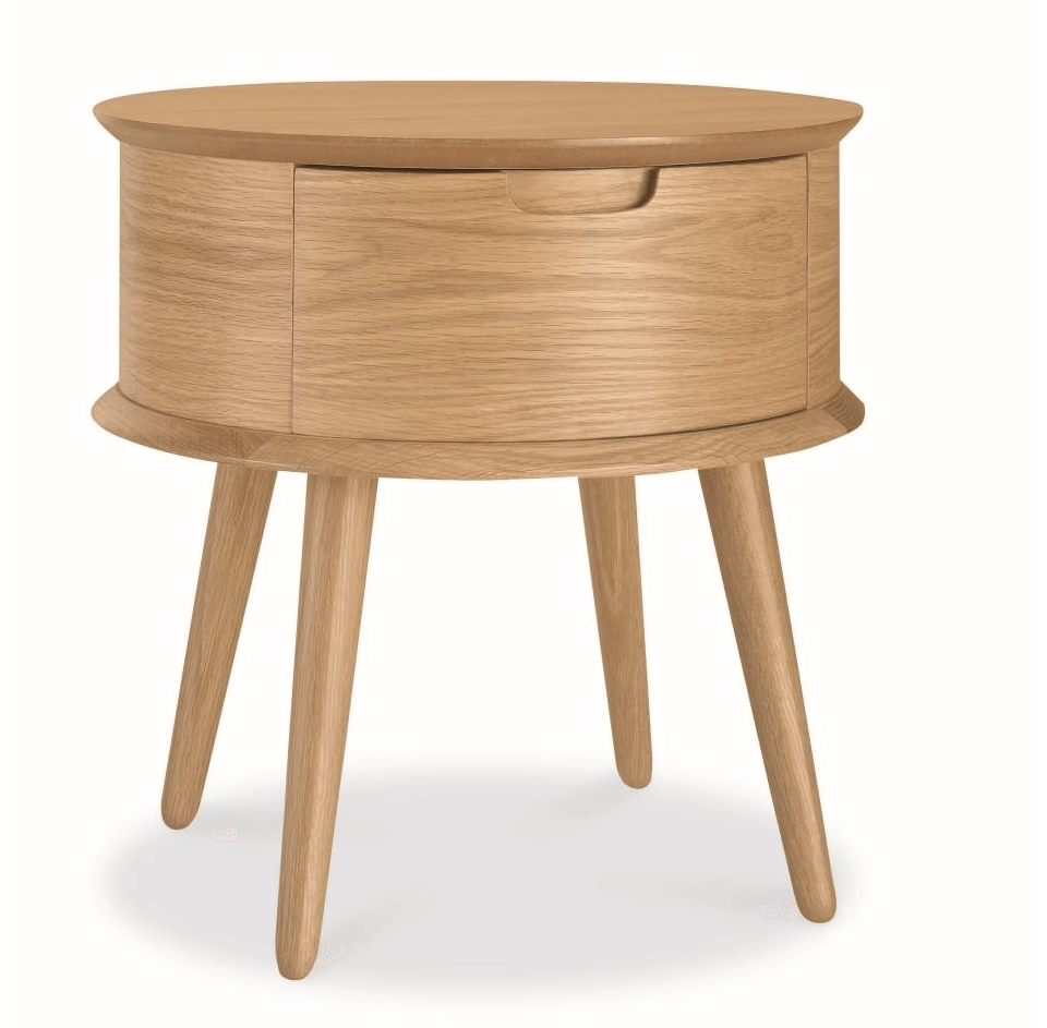 CST222WAL-VN Round Side Table - Walnut - Furniture Castle