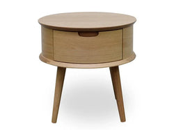 CST222WAL-VN Round Side Table - Walnut - Furniture Castle