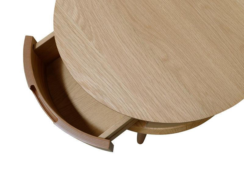 CST222WAL-VN Round Side Table - Walnut - Furniture Castle