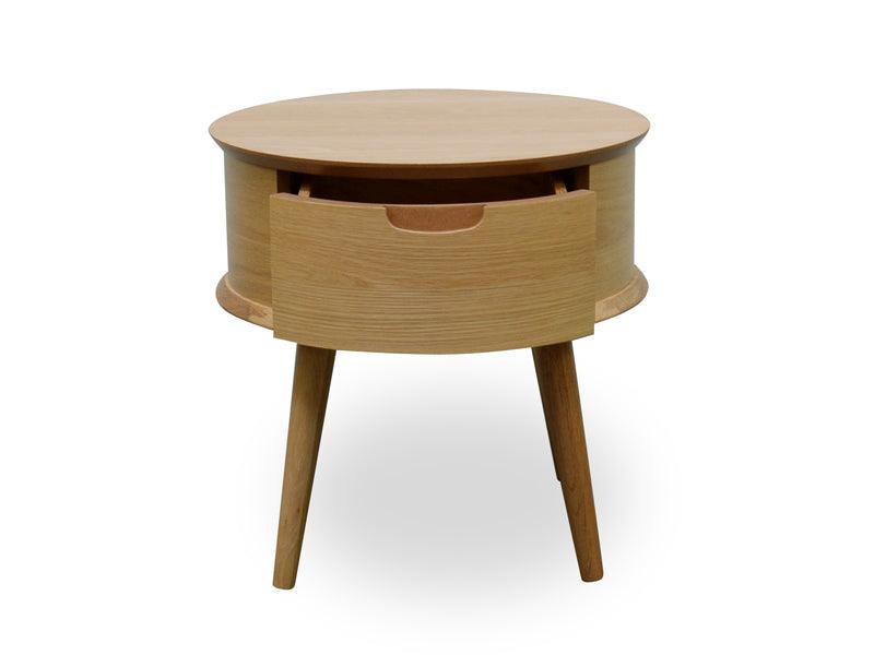 CST222WAL-VN Round Side Table - Walnut - Furniture Castle