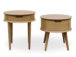 CST222WAL-VN Round Side Table - Walnut - Furniture Castle