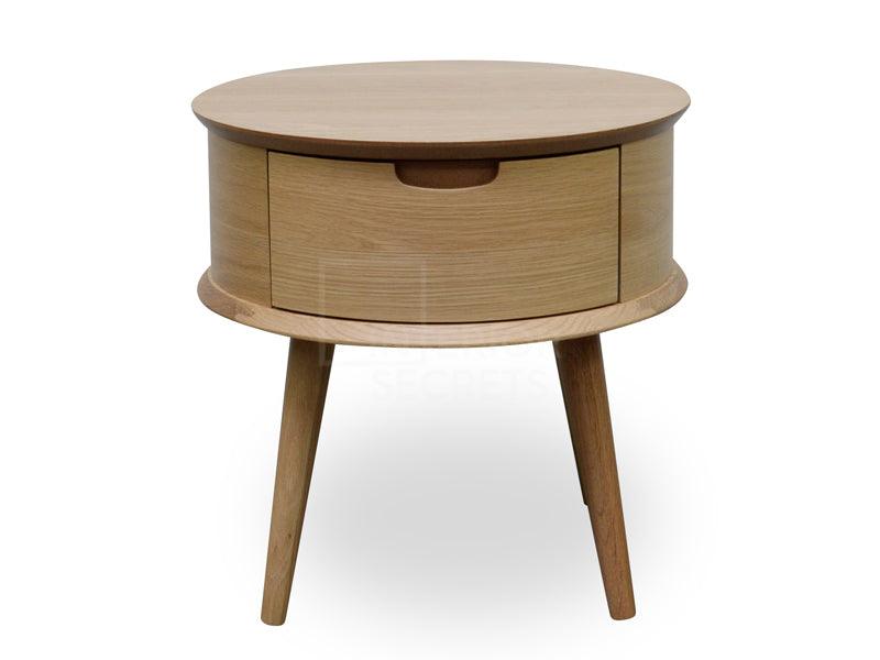 CST222WAL-VN Round Side Table - Walnut - Furniture Castle