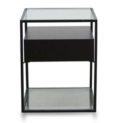 CST2671-IG Glass Side Table - Full Black - Furniture Castle