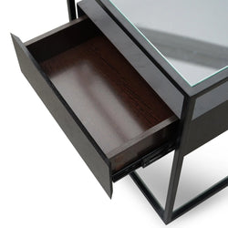 CST2671-IG Glass Side Table - Full Black - Furniture Castle