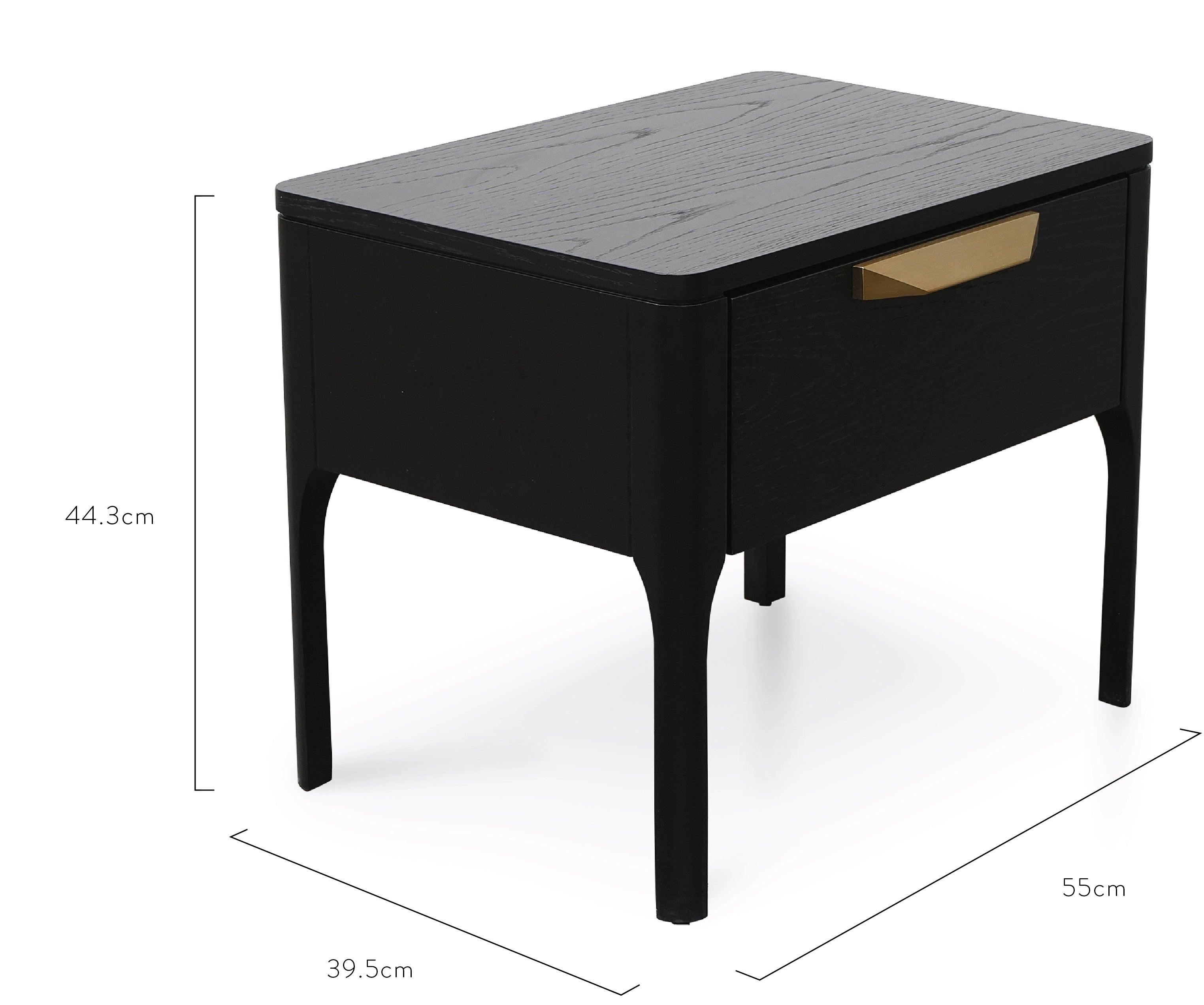 CST2809-CN Bedside Table - Black Veneer - Furniture Castle