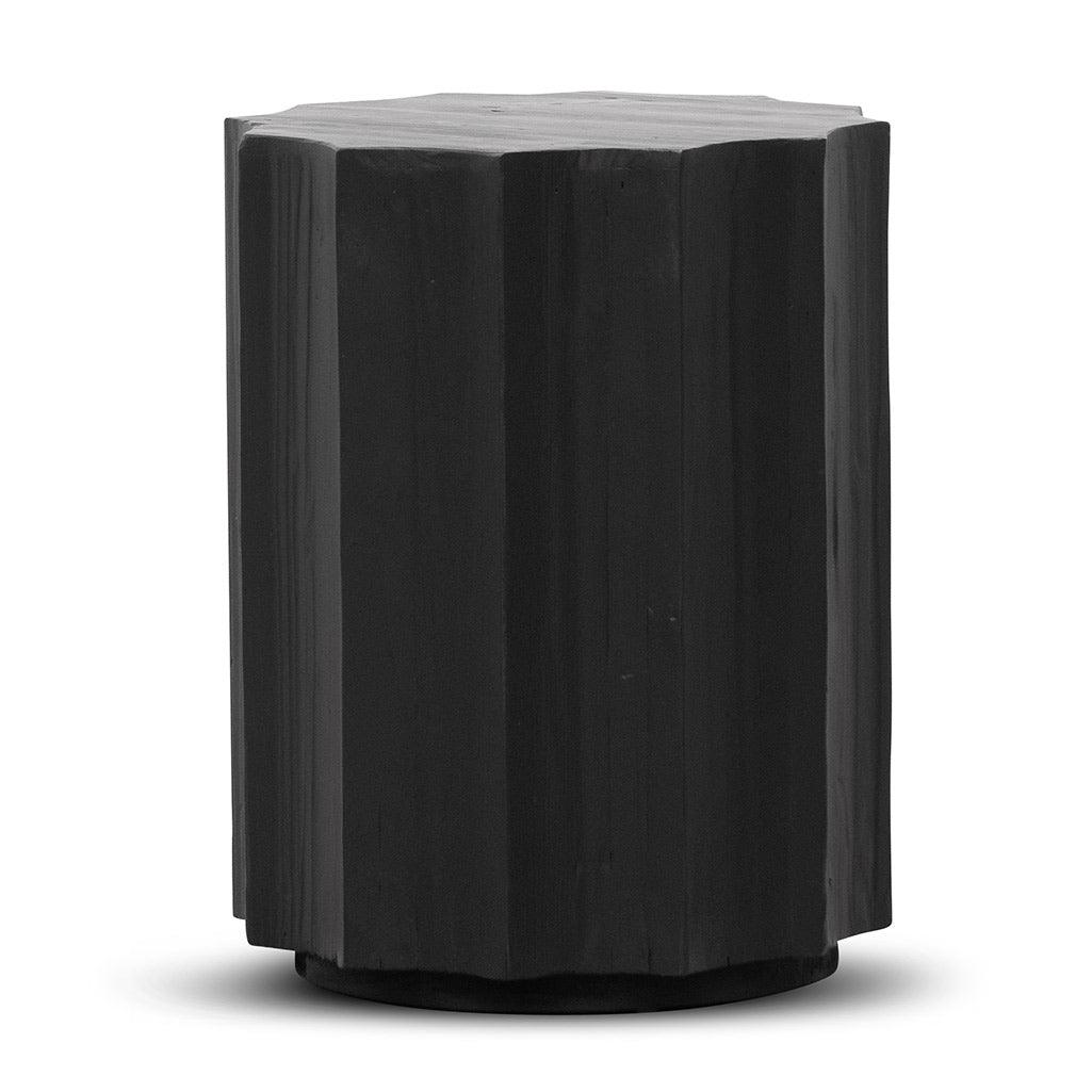 CST6779-NI 40cm (D) recycled Side Table - Full Black - Furniture Castle