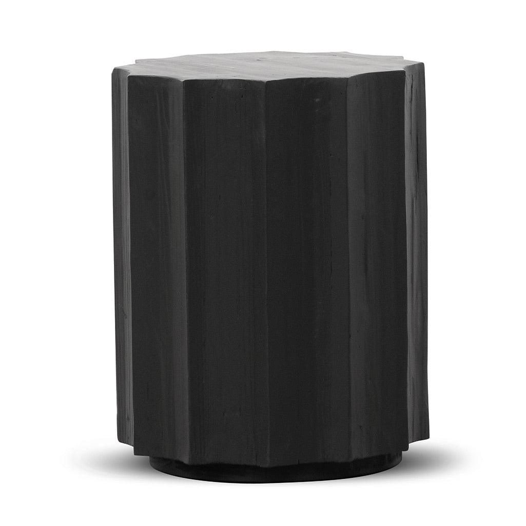 CST6779-NI 40cm (D) recycled Side Table - Full Black - Furniture Castle