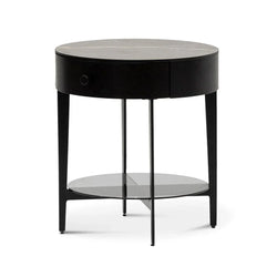 CST6894-IG Round Side Table - Black - Furniture Castle
