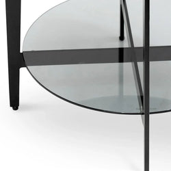 CST6894-IG Round Side Table - Black - Furniture Castle