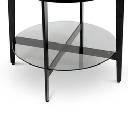 CST6894-IG Round Side Table - Black - Furniture Castle