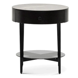 CST6894-IG Round Side Table - Black - Furniture Castle