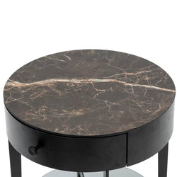 CST6894-IG Round Side Table - Black - Furniture Castle