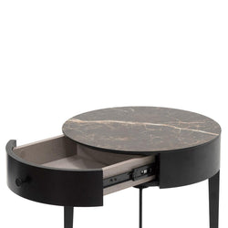 CST6894-IG Round Side Table - Black - Furniture Castle