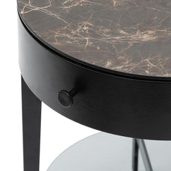 CST6894-IG Round Side Table - Black - Furniture Castle