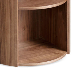 CST8083-BB Round Wooden Bedside Table - Walnut - Furniture Castle