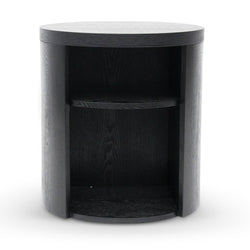 CST8084-BB Round Wooden Bedside Table - Black Mountain - Furniture Castle