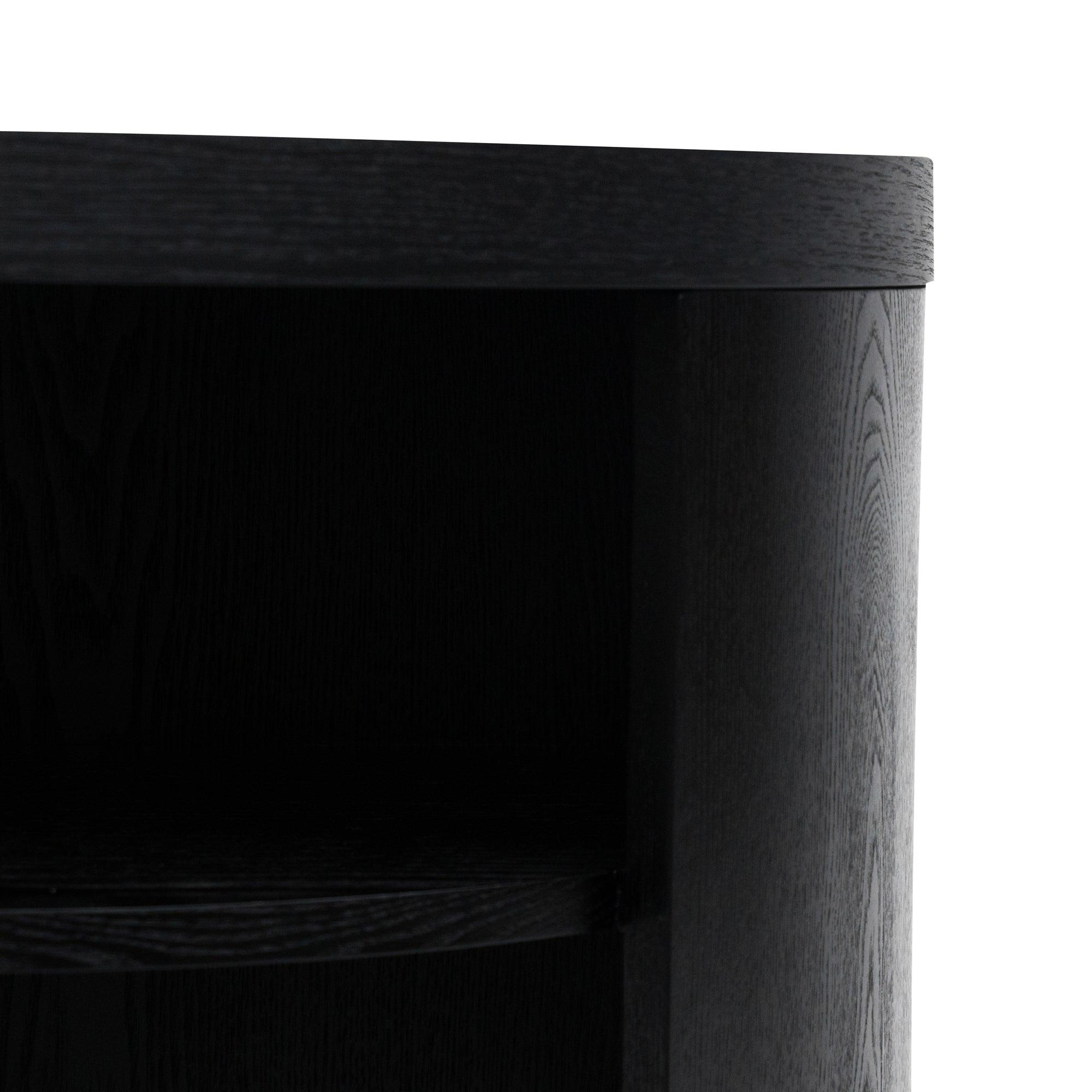 CST8084-BB Round Wooden Bedside Table - Black Mountain - Furniture Castle