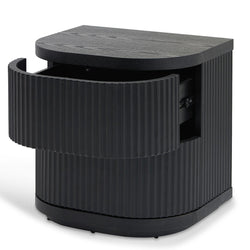CST8343-DW Bedside Table - Full Black - Furniture Castle