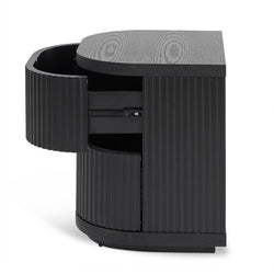 CST8343-DW Bedside Table - Full Black - Furniture Castle