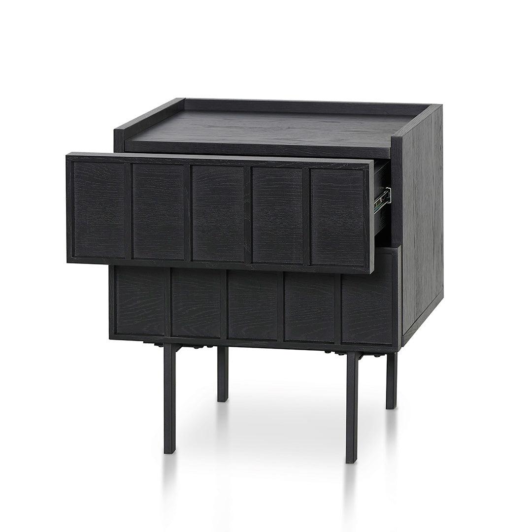 CST8450-KD Bedside Table - Full Black - Furniture Castle