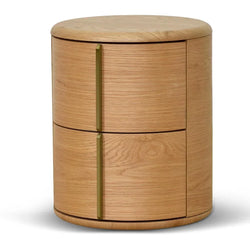 CST8555-CN 46cm Round Bedside Table - Natural - Furniture Castle