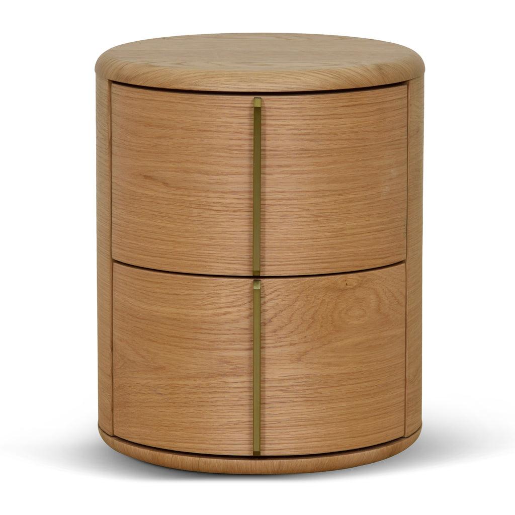 CST8555-CN 46cm Round Bedside Table - Natural - Furniture Castle