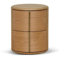CST8555-CN 46cm Round Bedside Table - Natural - Furniture Castle