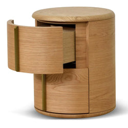 CST8555-CN 46cm Round Bedside Table - Natural - Furniture Castle