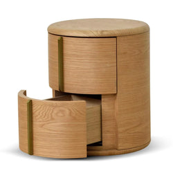 CST8555-CN 46cm Round Bedside Table - Natural - Furniture Castle