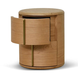 CST8555-CN 46cm Round Bedside Table - Natural - Furniture Castle