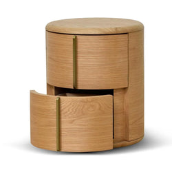 CST8555-CN 46cm Round Bedside Table - Natural - Furniture Castle