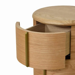 CST8555-CN 46cm Round Bedside Table - Natural - Furniture Castle