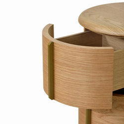 CST8555-CN 46cm Round Bedside Table - Natural - Furniture Castle