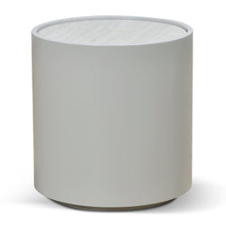 CST8637-IG Bedside Table - Light Grey - Furniture Castle