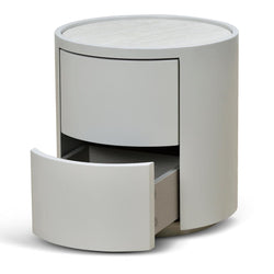 CST8637-IG Bedside Table - Light Grey - Furniture Castle