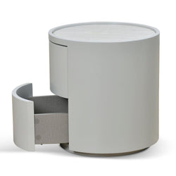 CST8637-IG Bedside Table - Light Grey - Furniture Castle