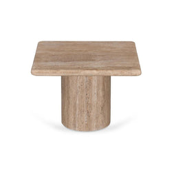 CST8712-RB 50cm Travertine Top Side Table - Natural - Furniture Castle