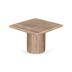 CST8712-RB 50cm Travertine Top Side Table - Natural - Furniture Castle