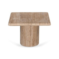 CST8712-RB 50cm Travertine Top Side Table - Natural - Furniture Castle