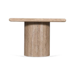 CST8712-RB 50cm Travertine Top Side Table - Natural - Furniture Castle