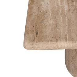 CST8712-RB 50cm Travertine Top Side Table - Natural - Furniture Castle